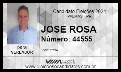 Candidato JOSE ROSA 2024 - PALMAS - Eleições