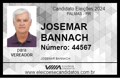 Candidato JOSEMAR BANNACH 2024 - PALMAS - Eleições