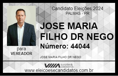 Candidato JOSE MARIA FILHO DR NEGO 2024 - PALMAS - Eleições