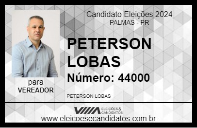 Candidato PETERSON LOBAS 2024 - PALMAS - Eleições