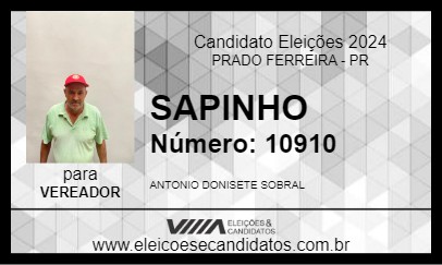 Candidato SAPINHO 2024 - PRADO FERREIRA - Eleições