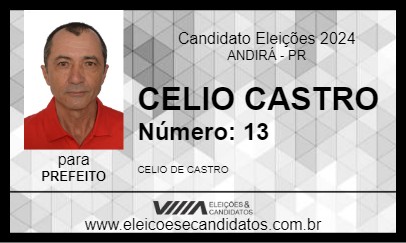 Candidato CELIO CASTRO 2024 - ANDIRÁ - Eleições