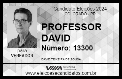 Candidato PROFESSOR DAVID 2024 - COLORADO - Eleições