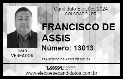 Candidato FRANCISCO DE ASSIS 2024 - COLORADO - Eleições