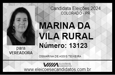 Candidato MARINA DA VILA RURAL 2024 - COLORADO - Eleições