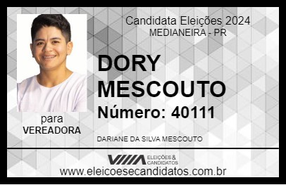 Candidato DORY MESCOUTO 2024 - MEDIANEIRA - Eleições