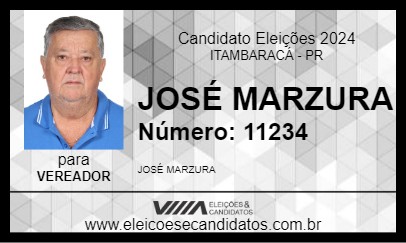 Candidato JOSÉ MARZURA 2024 - ITAMBARACÁ - Eleições