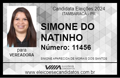 Candidato SIMONE DO NATINHO 2024 - ITAMBARACÁ - Eleições