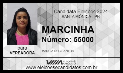 Candidato MARCINHA 2024 - SANTA MÔNICA - Eleições