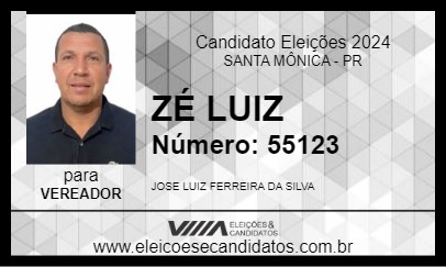 Candidato ZÉ LUIZ 2024 - SANTA MÔNICA - Eleições