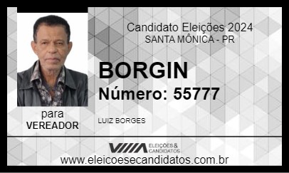 Candidato BORGIN 2024 - SANTA MÔNICA - Eleições