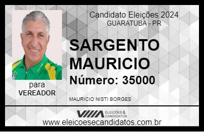 Candidato SARGENTO MAURICIO 2024 - GUARATUBA - Eleições