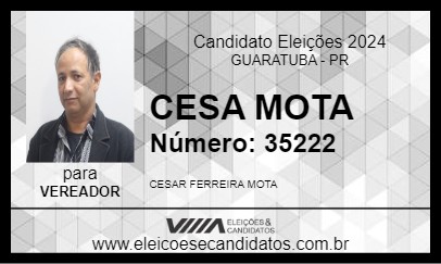 Candidato CESA MOTA 2024 - GUARATUBA - Eleições