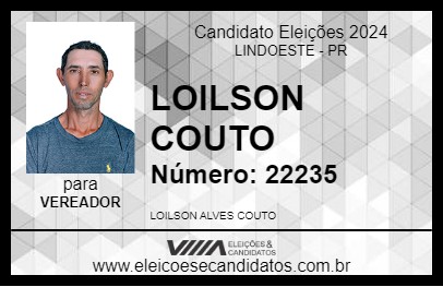 Candidato LOILSON COUTO  2024 - LINDOESTE - Eleições