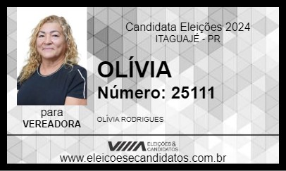 Candidato OLÍVIA 2024 - ITAGUAJÉ - Eleições