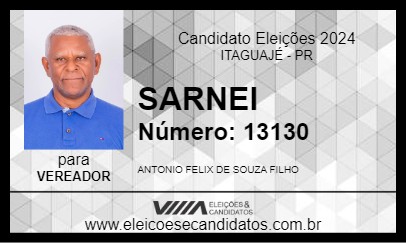 Candidato SARNEI 2024 - ITAGUAJÉ - Eleições