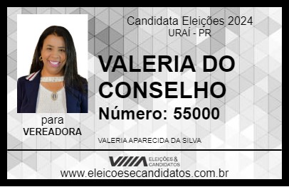 Candidato VALERIA DO CONSELHO 2024 - URAÍ - Eleições