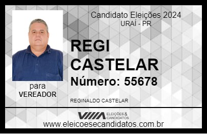 Candidato REGI CASTELAR 2024 - URAÍ - Eleições