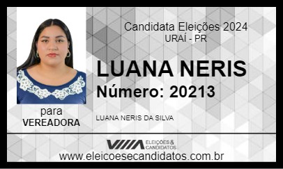 Candidato LUANA NERIS 2024 - URAÍ - Eleições