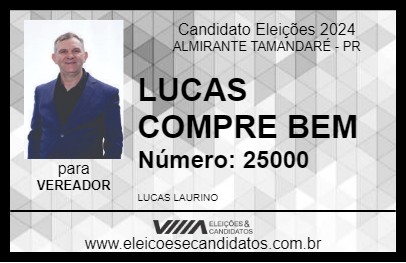 Candidato LUCAS COMPRE BEM 2024 - ALMIRANTE TAMANDARÉ - Eleições