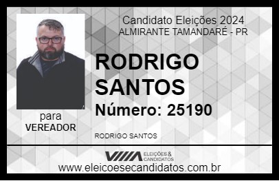 Candidato RODRIGO SANTOS 2024 - ALMIRANTE TAMANDARÉ - Eleições