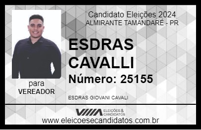 Candidato ESDRAS CAVALLI 2024 - ALMIRANTE TAMANDARÉ - Eleições