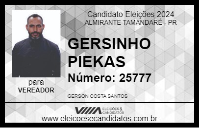 Candidato GERSINHO PIEKAS 2024 - ALMIRANTE TAMANDARÉ - Eleições