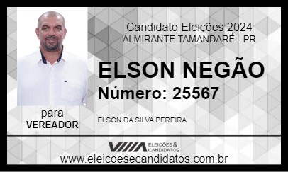 Candidato ELSON NEGÃO 2024 - ALMIRANTE TAMANDARÉ - Eleições