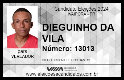 Candidato DIEGUINHO DA VILA 2024 - IVAIPORÃ - Eleições