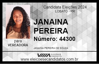 Candidato JANAINA PEREIRA 2024 - LOBATO - Eleições