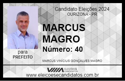 Candidato MARCUS MAGRO 2024 - OURIZONA - Eleições