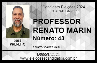 Candidato PROFESSOR RENATO MARIN 2024 - GUARATUBA - Eleições