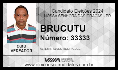 Candidato BRUCUTU 2024 - NOSSA SENHORA DAS GRAÇAS - Eleições