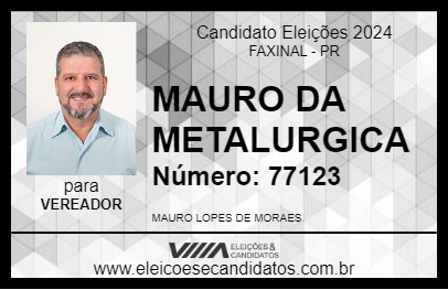 Candidato MAURO DA METALURGICA 2024 - FAXINAL - Eleições