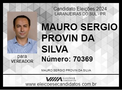 Candidato MAURO SERGIO PROVIN DA SILVA 2024 - LARANJEIRAS DO SUL - Eleições