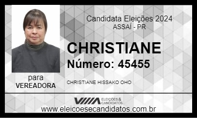 Candidato CHRISTIANE 2024 - ASSAÍ - Eleições