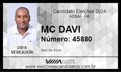 Candidato MC DAVI 2024 - ASSAÍ - Eleições