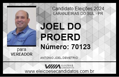 Candidato JOEL DO PROERD 2024 - LARANJEIRAS DO SUL - Eleições