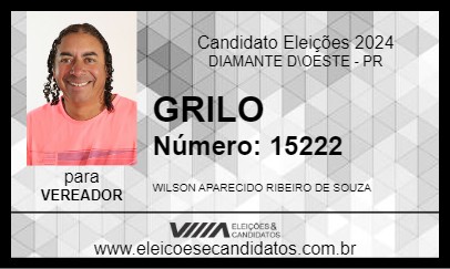 Candidato GRILO 2024 - DIAMANTE D\OESTE - Eleições