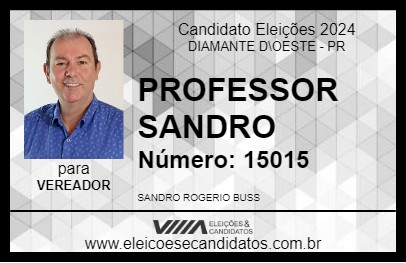 Candidato PROFESSOR SANDRO 2024 - DIAMANTE D\OESTE - Eleições