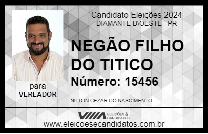 Candidato NEGÃO FILHO DO TITICO 2024 - DIAMANTE D\OESTE - Eleições