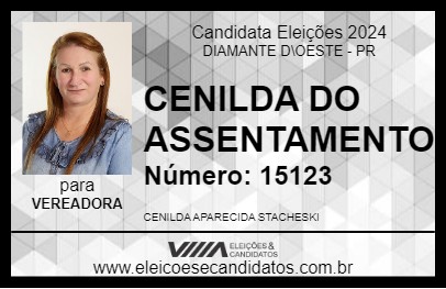 Candidato CENILDA DO ASSENTAMENTO 2024 - DIAMANTE D\OESTE - Eleições