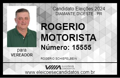 Candidato ROGERIO MOTORISTA 2024 - DIAMANTE D\OESTE - Eleições