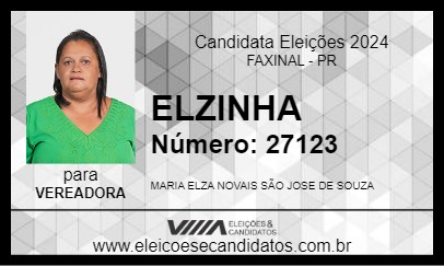 Candidato ELZINHA 2024 - FAXINAL - Eleições