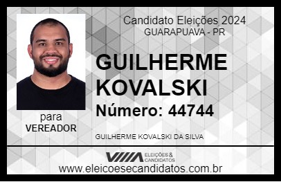 Candidato GUILHERME KOVALSKI 2024 - GUARAPUAVA - Eleições