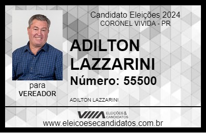 Candidato ADILTON LAZZARINI 2024 - CORONEL VIVIDA - Eleições