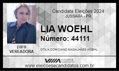 Candidato LIA WOEHL 2024 - JUSSARA - Eleições