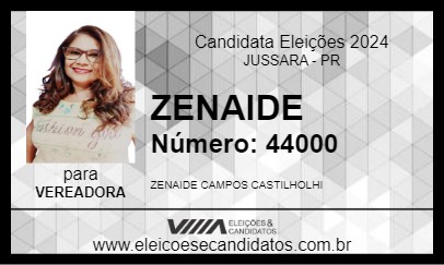 Candidato ZENAIDE 2024 - JUSSARA - Eleições