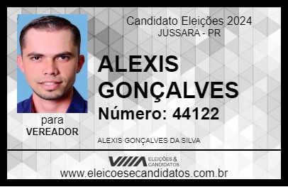 Candidato ALEXIS GONÇALVES   2024 - JUSSARA - Eleições