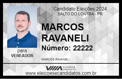 Candidato MARCOS RAVANELI 2024 - SALTO DO LONTRA - Eleições